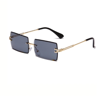 Firkantet rammefri solbrille-sort